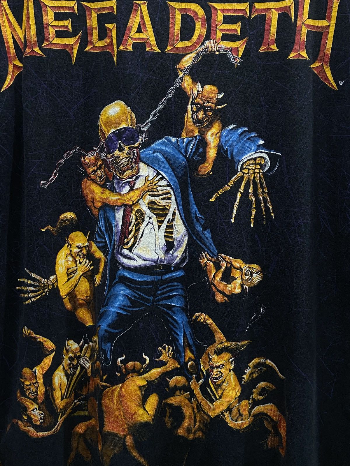 Band Tees Vintage 90s OVP MEGADETH Thrash Metal Metallica TOUR TShirt Size US XL / EU 56 / 4 - 12 Thumbnail