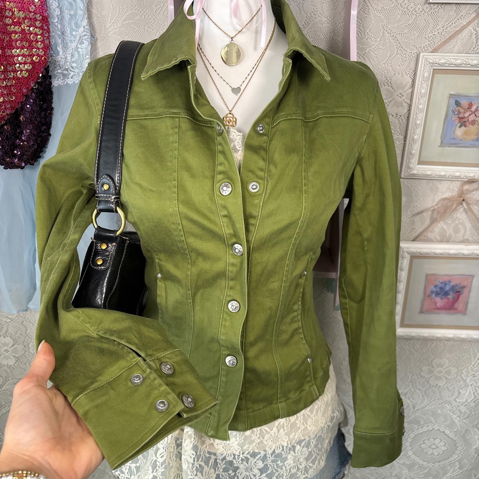 Other y2k fitted structured green layering jacket Size M / US 6-8 / IT 42-44 - 2 Thumbnail