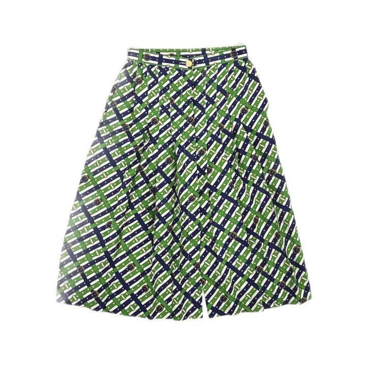 Gucci Gucci Green Patterned Silk Long Skirt-2507 Size M / US 6-8 / IT 42-44 - 8 Thumbnail