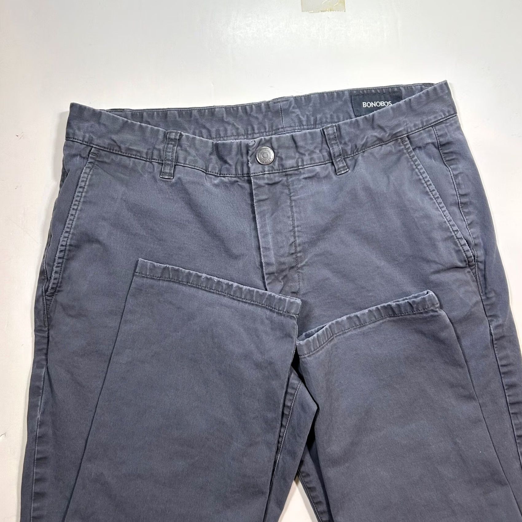 Bonobos Bonobos Gray Slim Tailored Chinos Pants Casual Everyday Mens 33X34 Size US 33 - 3 Thumbnail