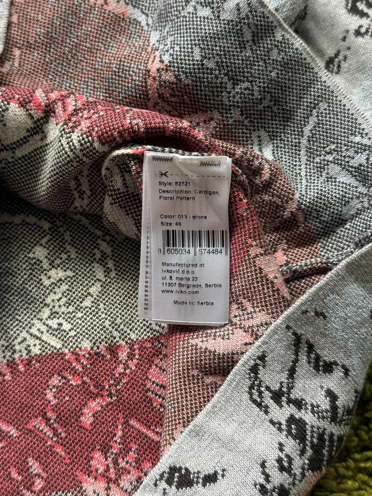 Designer Ivko jacquard floral pattern avant garde cardigan sweater Size L / US 10 / IT 46 - 3 Thumbnail