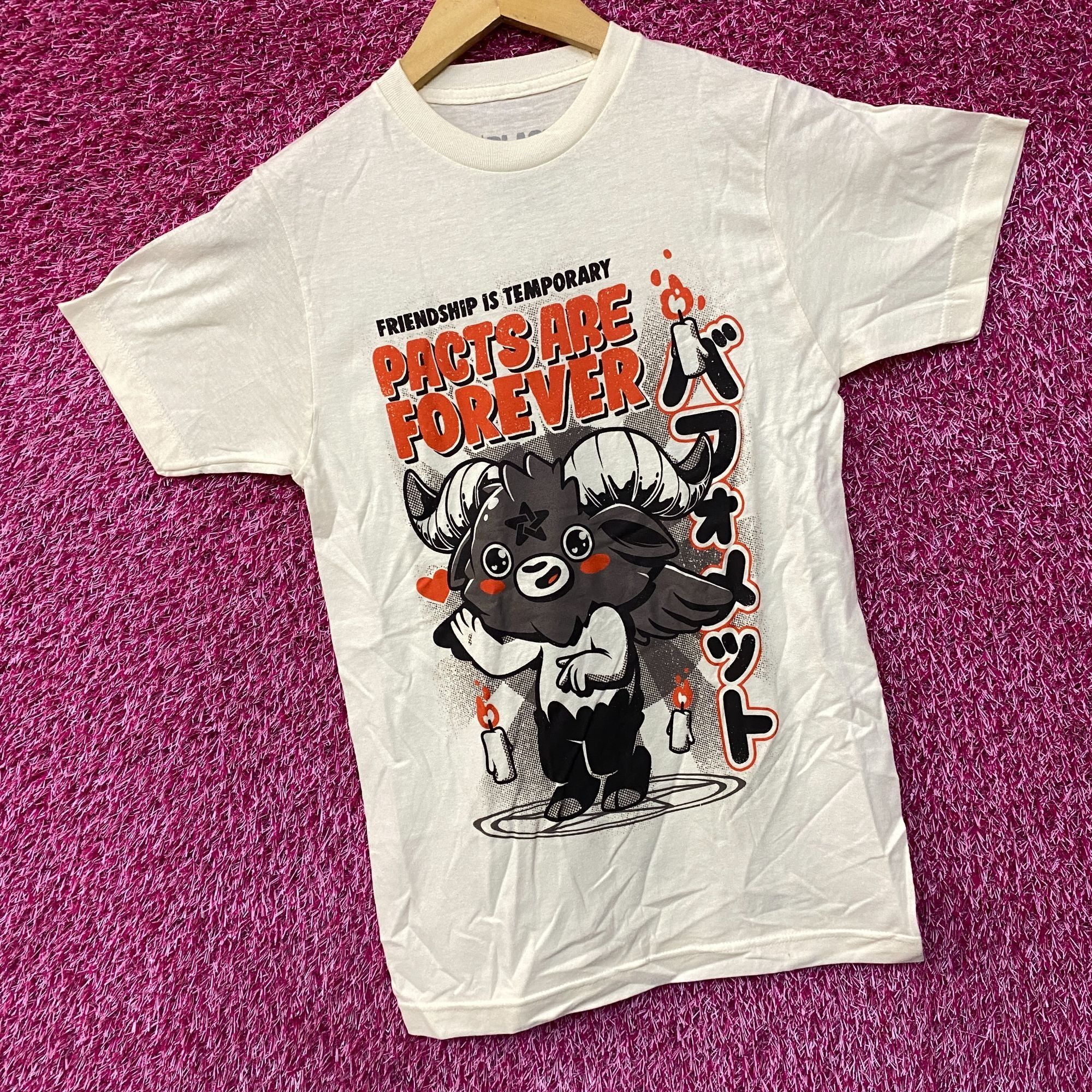 Threadless Black Matter Pacts Are Forever Baphomet Beige T-Shirt Extra Size US XS / EU 42 / 0 - 3 Thumbnail