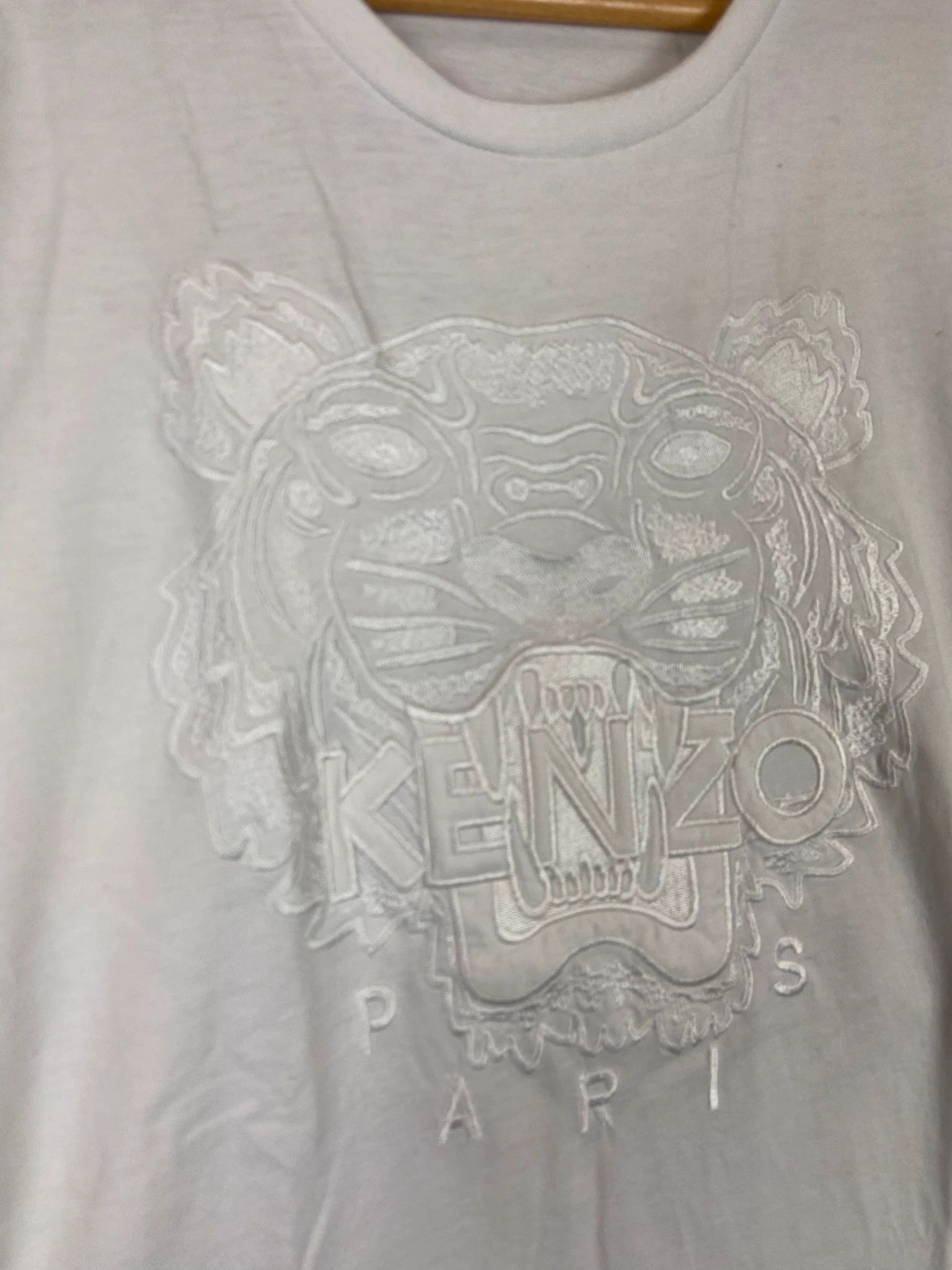 Kenzo Kenzo Paris White Tee L Embroidered Tiger Spellout Logo Size US L / EU 52-54 / 3 - 2 Thumbnail
