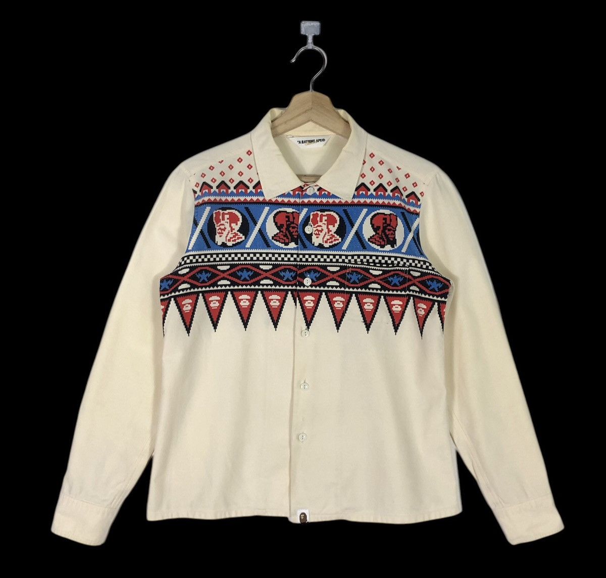 Bape RARE🔥BAPE CLASSIC NAVAJO CODE NATIVE BUTTON UPS Size S / US 4 / IT 40 - 1 Thumbnail