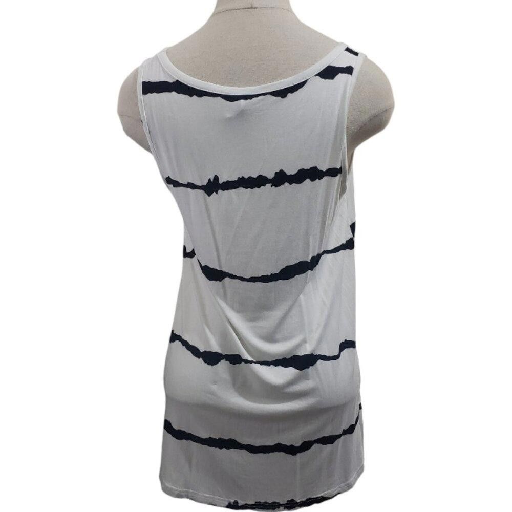 Designer CT1824 Longyuan White & Black Striped Tank M Size M / US 6-8 / IT 42-44 - 3 Thumbnail