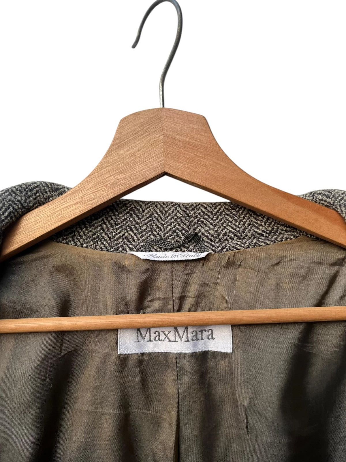 Max Mara Max Mara Notched Lapel Herringbone Wool Jacket Size M / US 6-8 / IT 42-44 - 8 Thumbnail