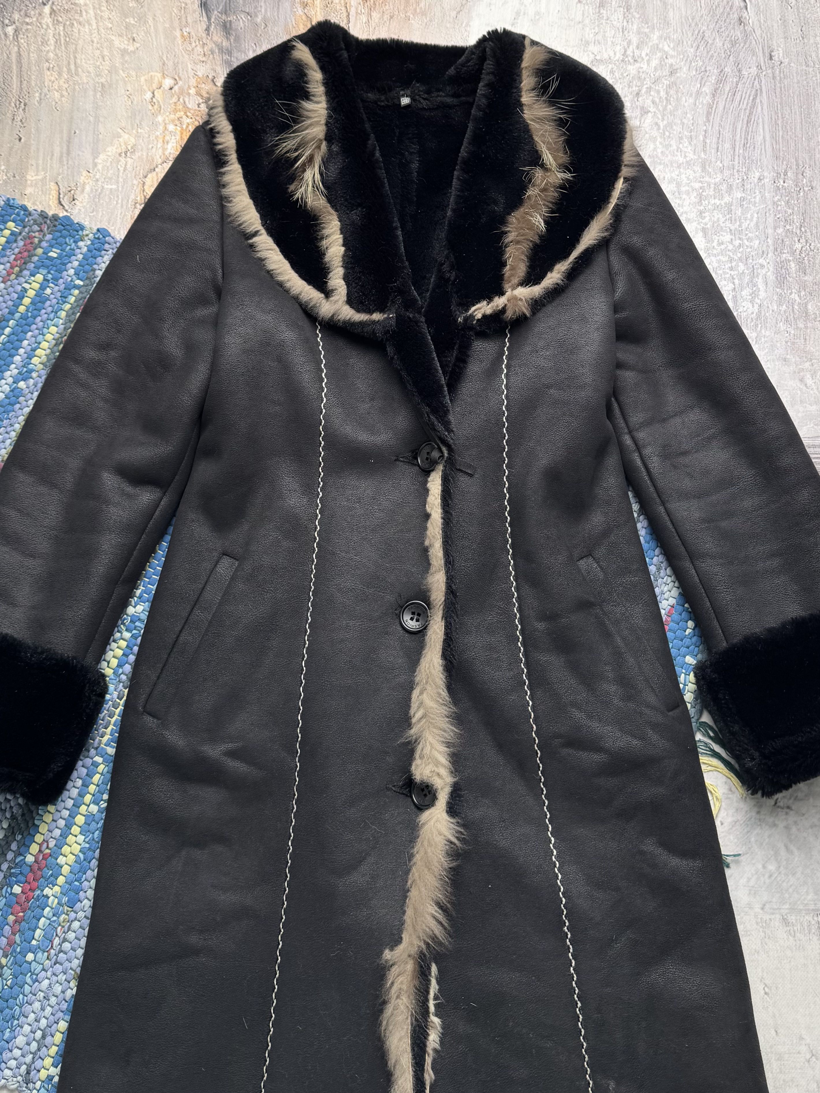 Vintage Vintage Faux Sheepskin Coat A8(V1)D15 Size S / US 4 / IT 40 - 2 Thumbnail