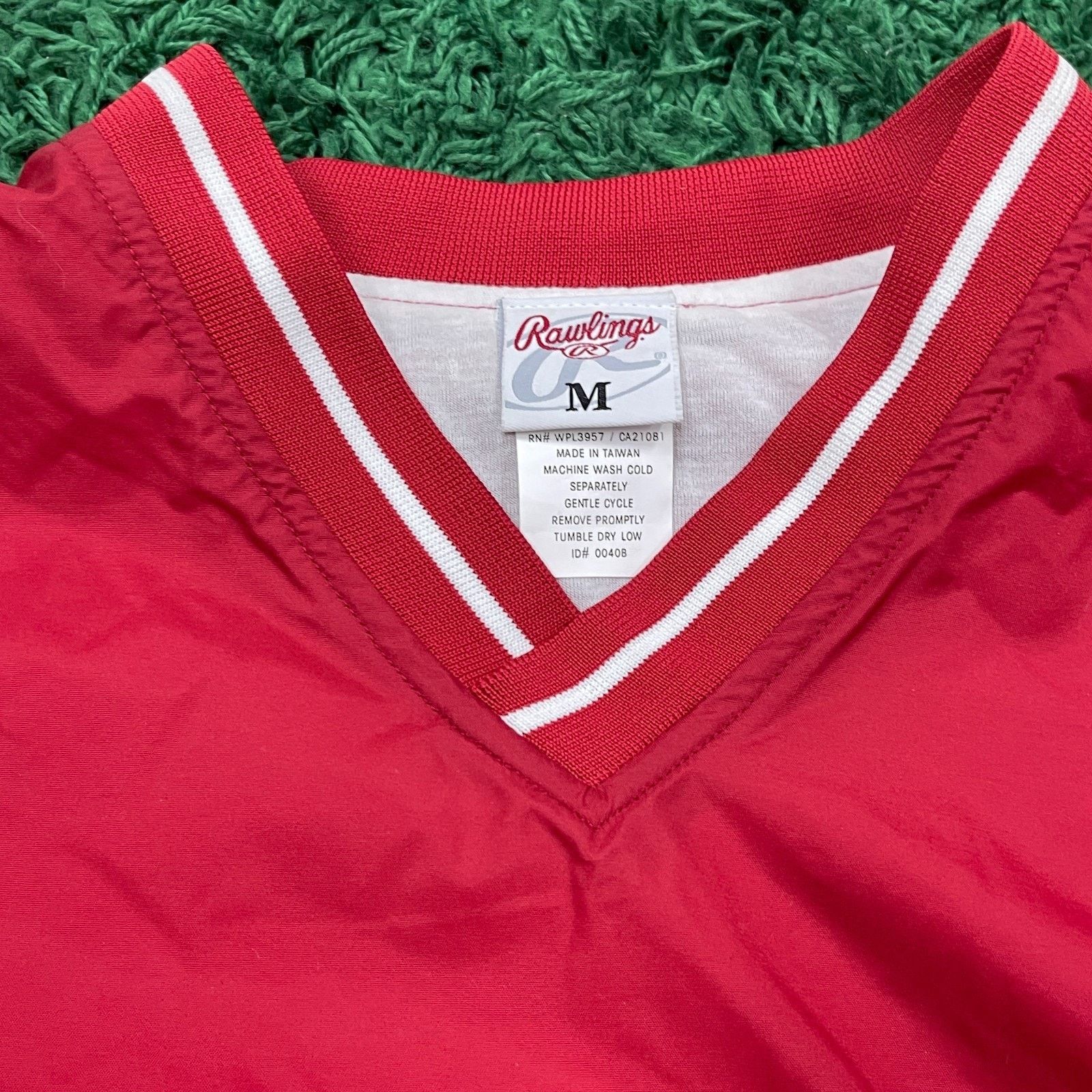 Vintage Vintage New Rawlings Pullover Warm Up Jacket Red Medium Size US M / EU 48-50 / 2 - 5 Thumbnail