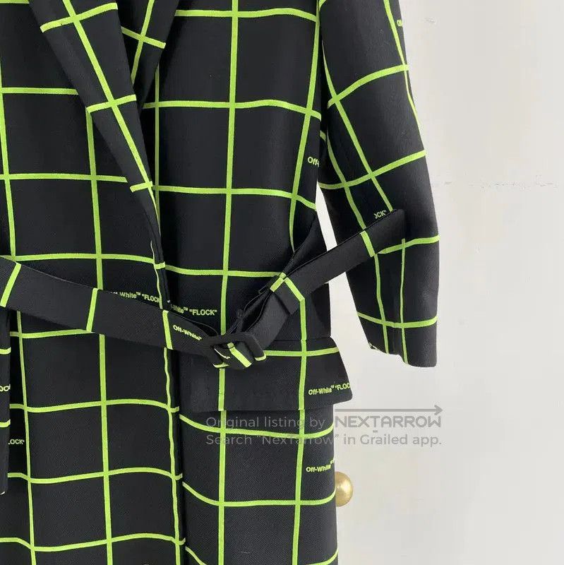 Off-White Off-White Green Plaid Long Coat . Size S / US 4 / IT 40 - 3 Thumbnail