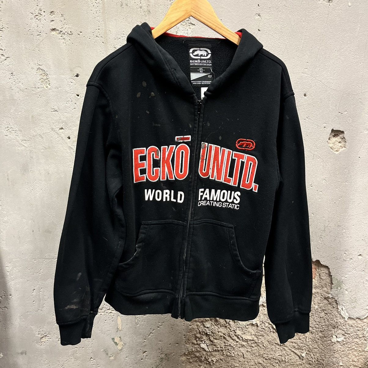 ECKŌ UNLTD（ECKO UNLTD） - ECHO UNLTD ジップパーカー 両面刺繍 フーディ あのちゃん ラグランの通販 by  古着屋rururu @最大20%offセール中‼️コメント欄必読‼️｜エコーアンリミテッドならラクマ
