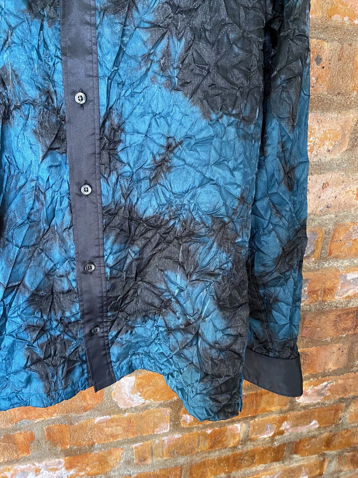 14th Addiction × 5351 POUR LES HOMMES × Japanese Brand 1990s Marble wrinkle vampire shirt Size US M / EU 48-50 / 2 - 8 Thumbnail