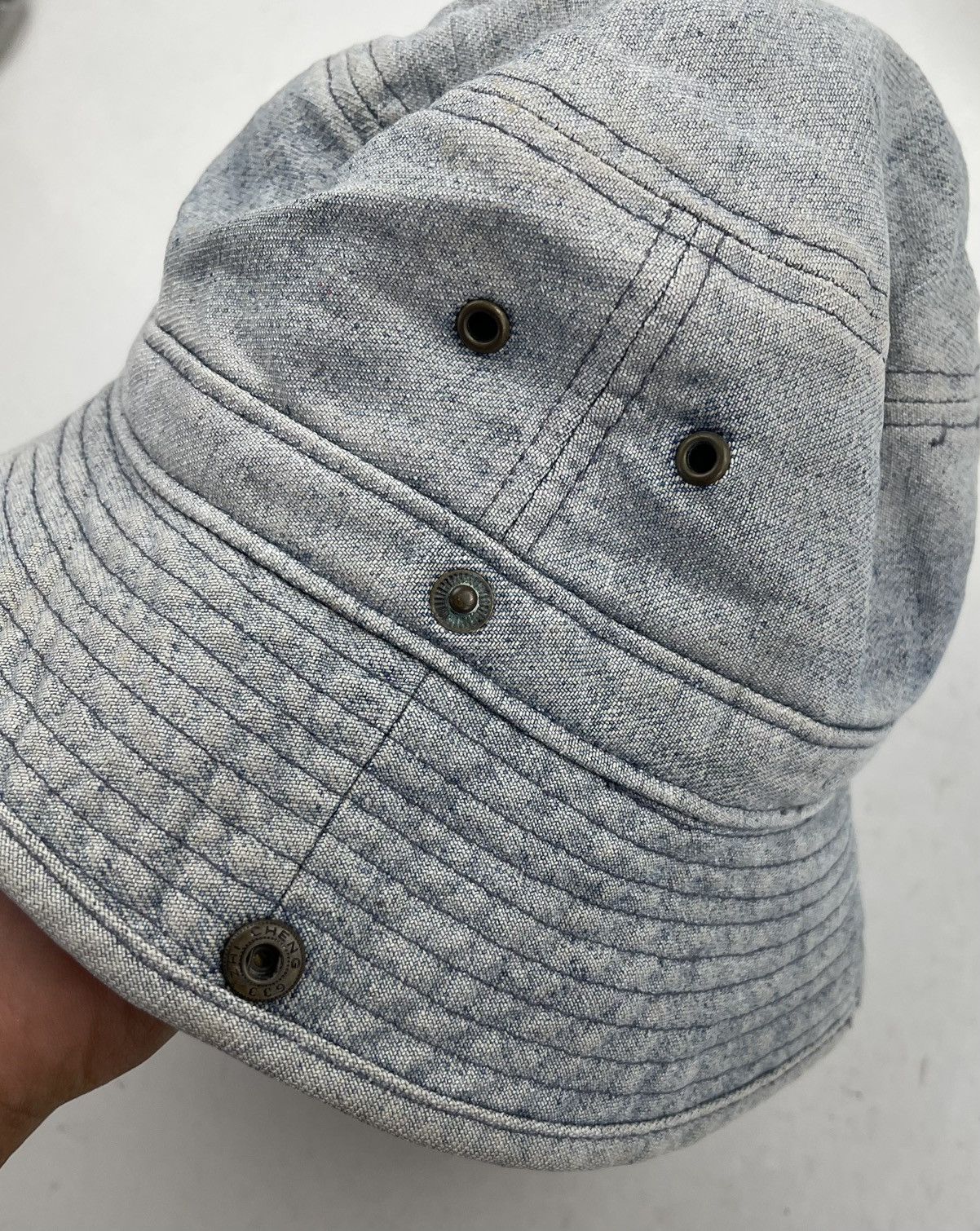 Japanese Brand × Seditionaries distressed denim bucket hat tc17 Size ONE SIZE - 6 Thumbnail