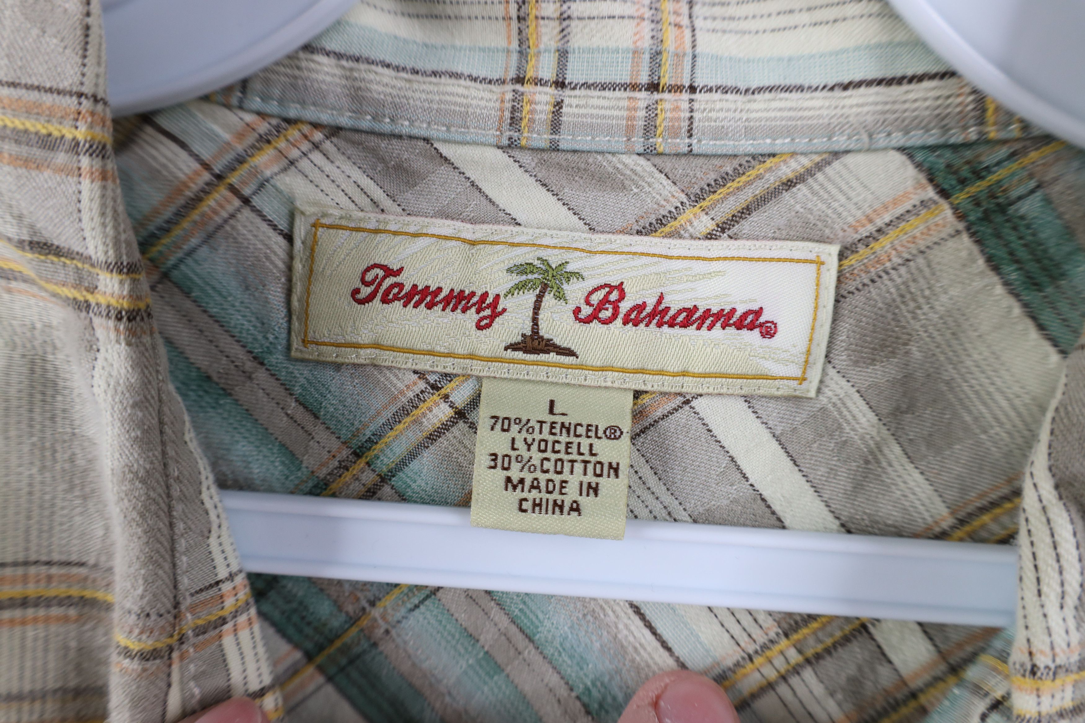 Tommy Bahama Vintage Tommy Bahama Flower Collared Button Shirt Plaid Size US L / EU 52-54 / 3 - 7 Thumbnail