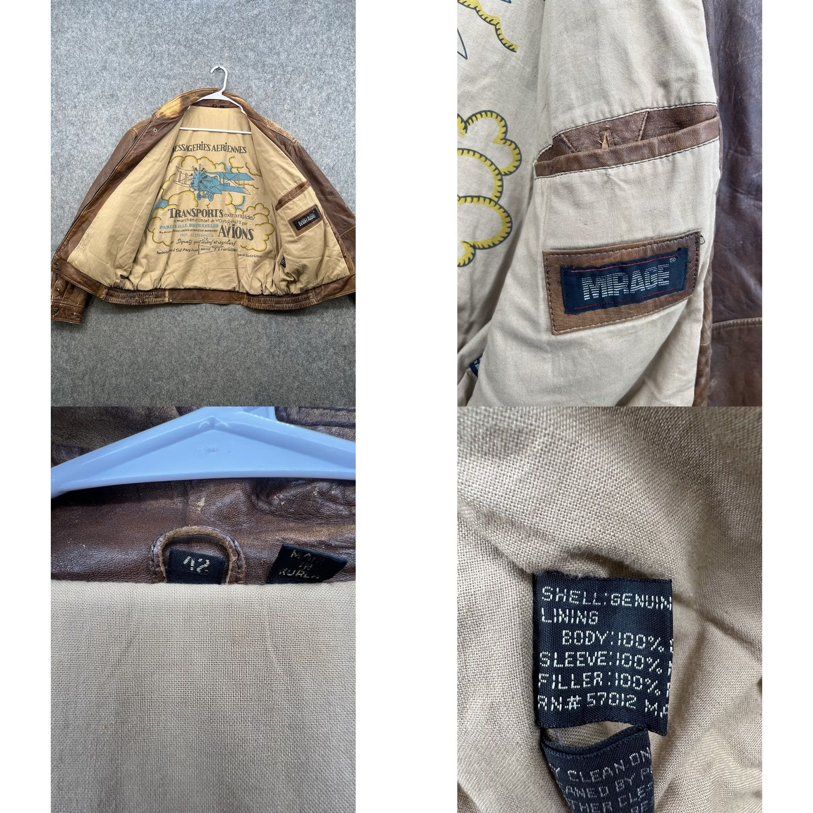 Vintage VINTAGE Mirage Bomber Jacket Brown Leather Flight Dictionary? Size US XS / EU 42 / 0 - 8 Thumbnail