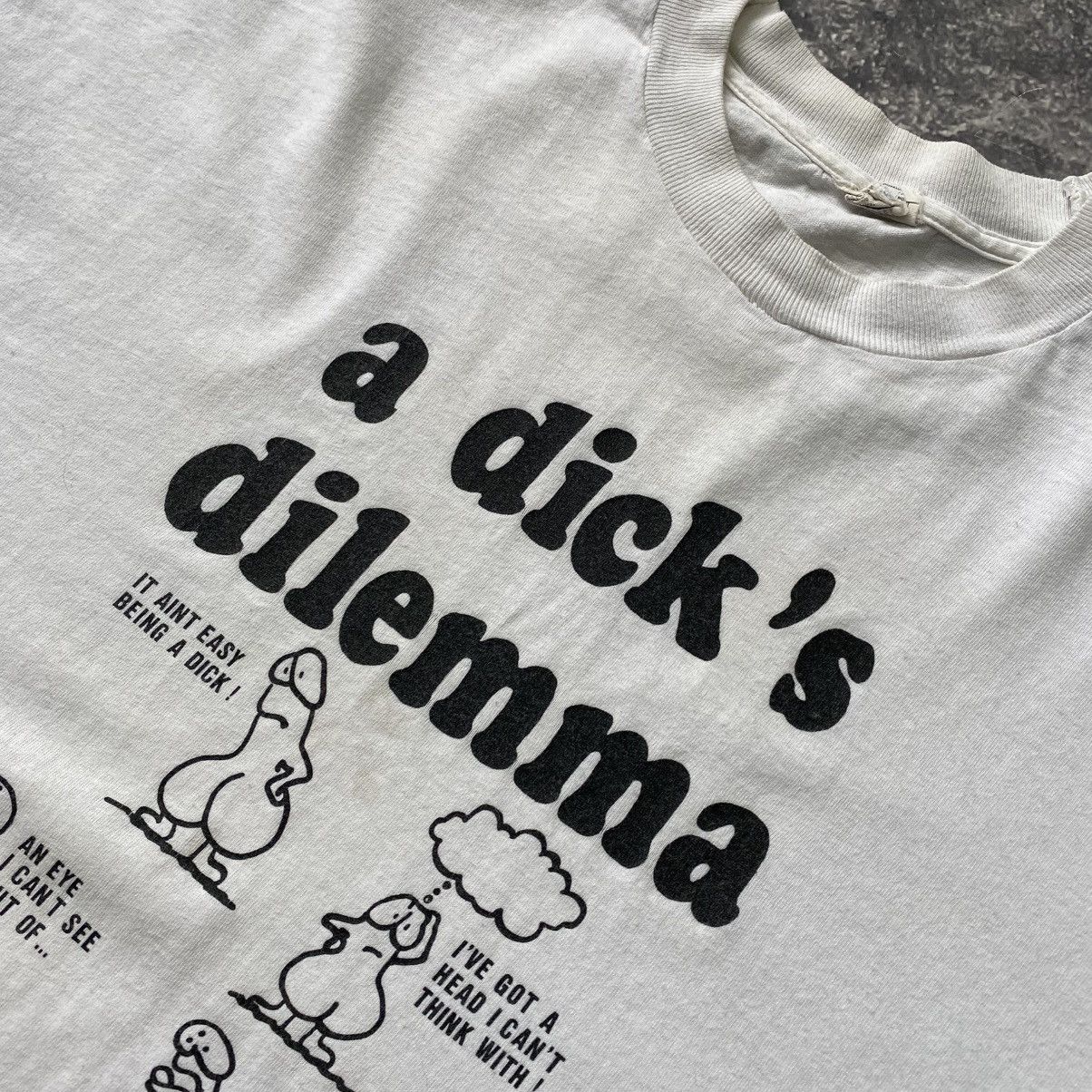 Vintage Vintage Humor A Dicks Dilemma Big Logo graphic 90’s tee Size US XL / EU 56 / 4 - 3 Thumbnail