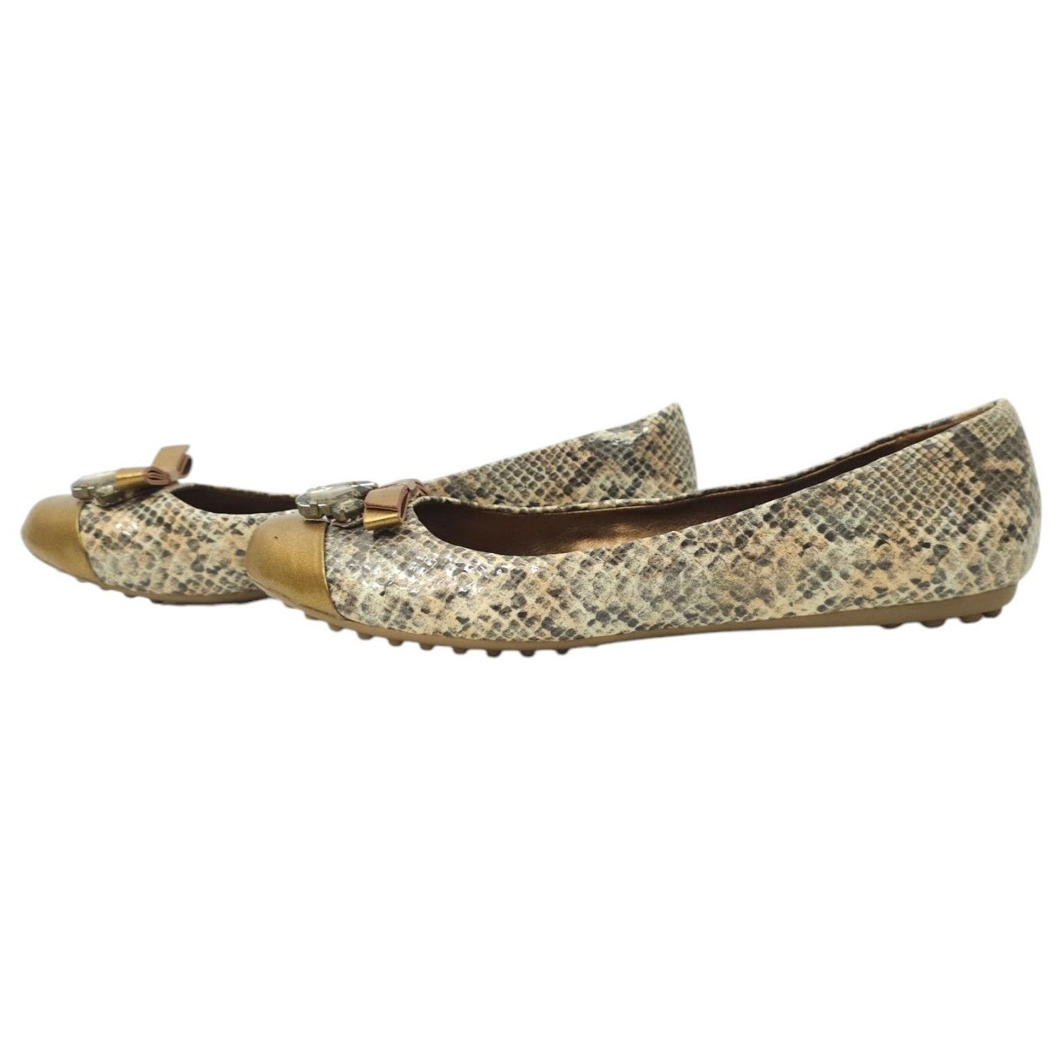 Other Libby Edelman Snakeskin Print Flats Women 8.5 M Bow Size US 8.5 / IT 38.5 - 1 Thumbnail