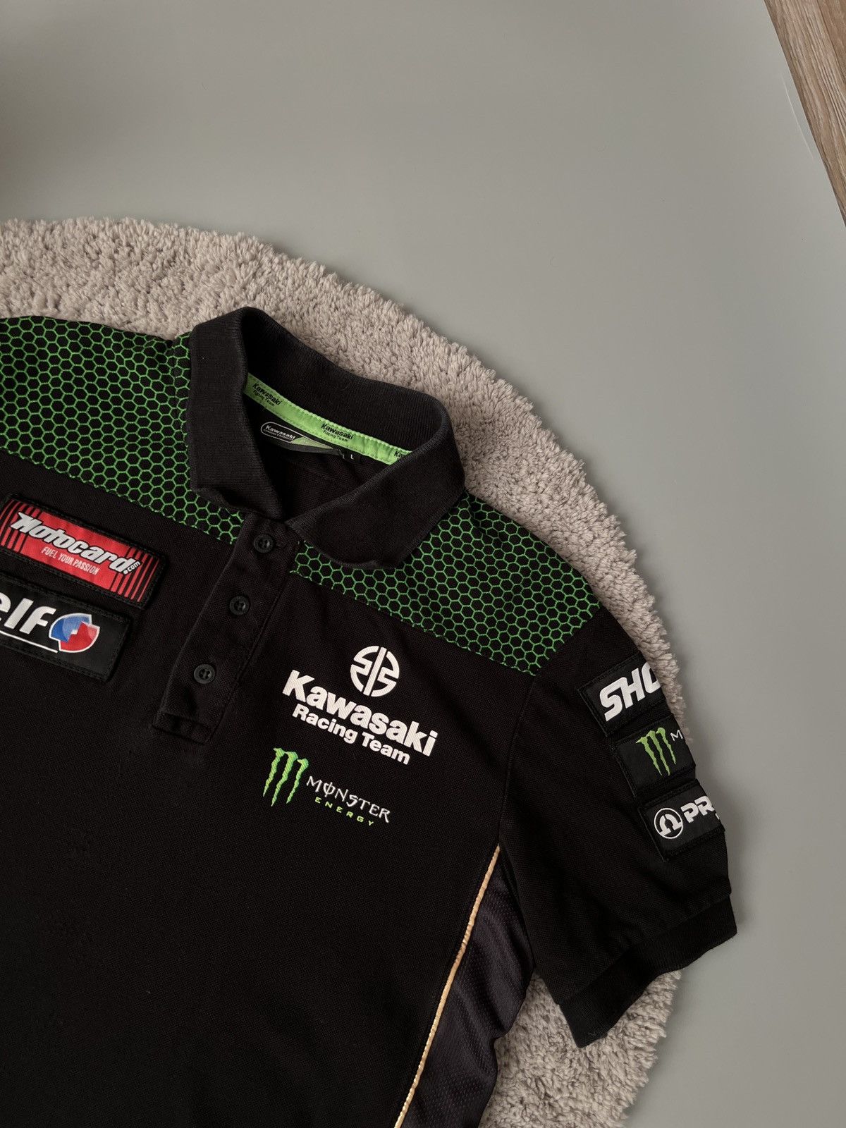 Vintage Vintage Kawasaki Racing Moto team polo t-shirt Size US L / EU 52-54 / 3 - 3 Thumbnail