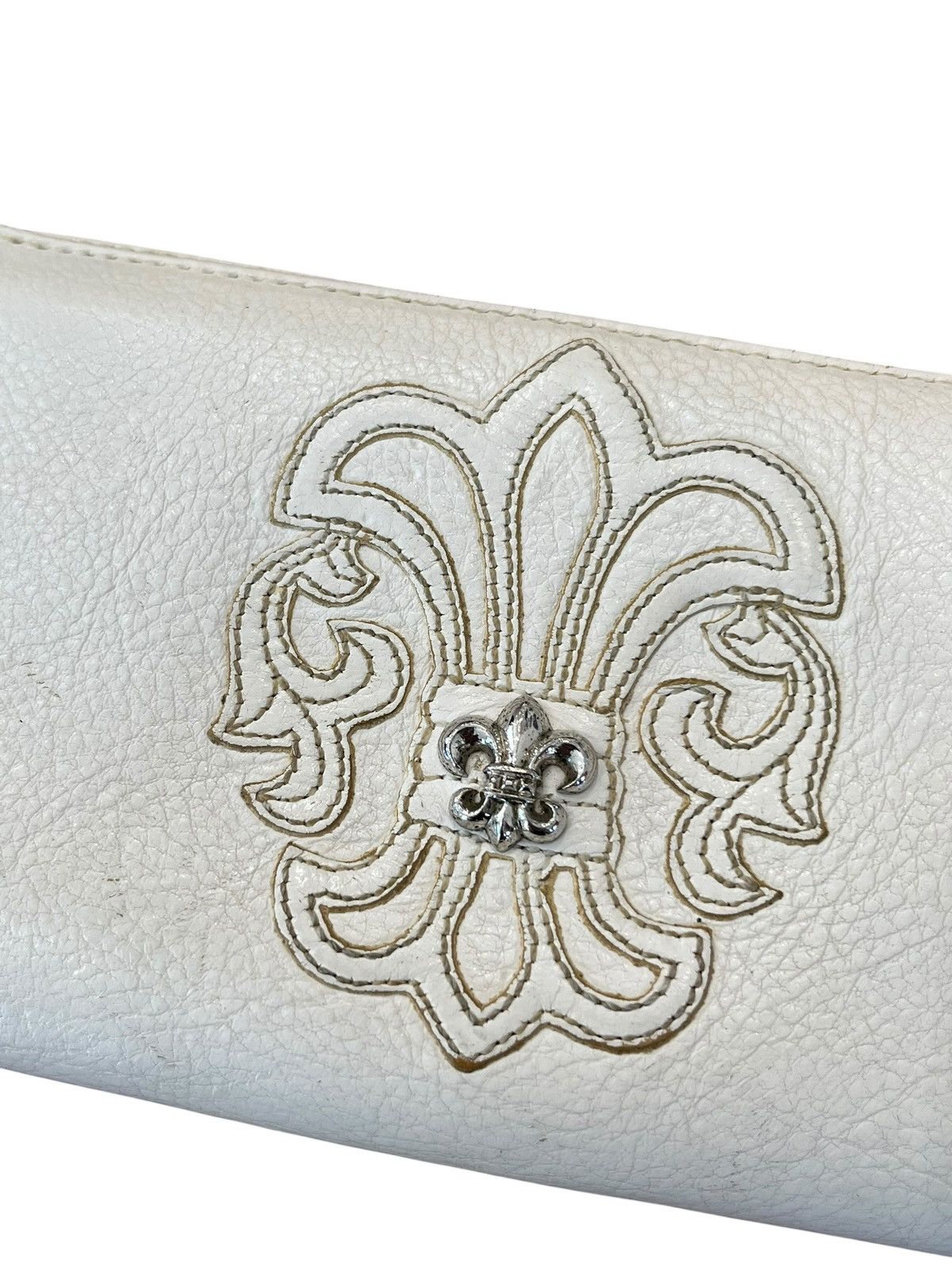 Chrome Hearts Chrome Hearts Rhodium BS Fleur Wallet White Leather Scroll Size ONE SIZE - 2 Thumbnail
