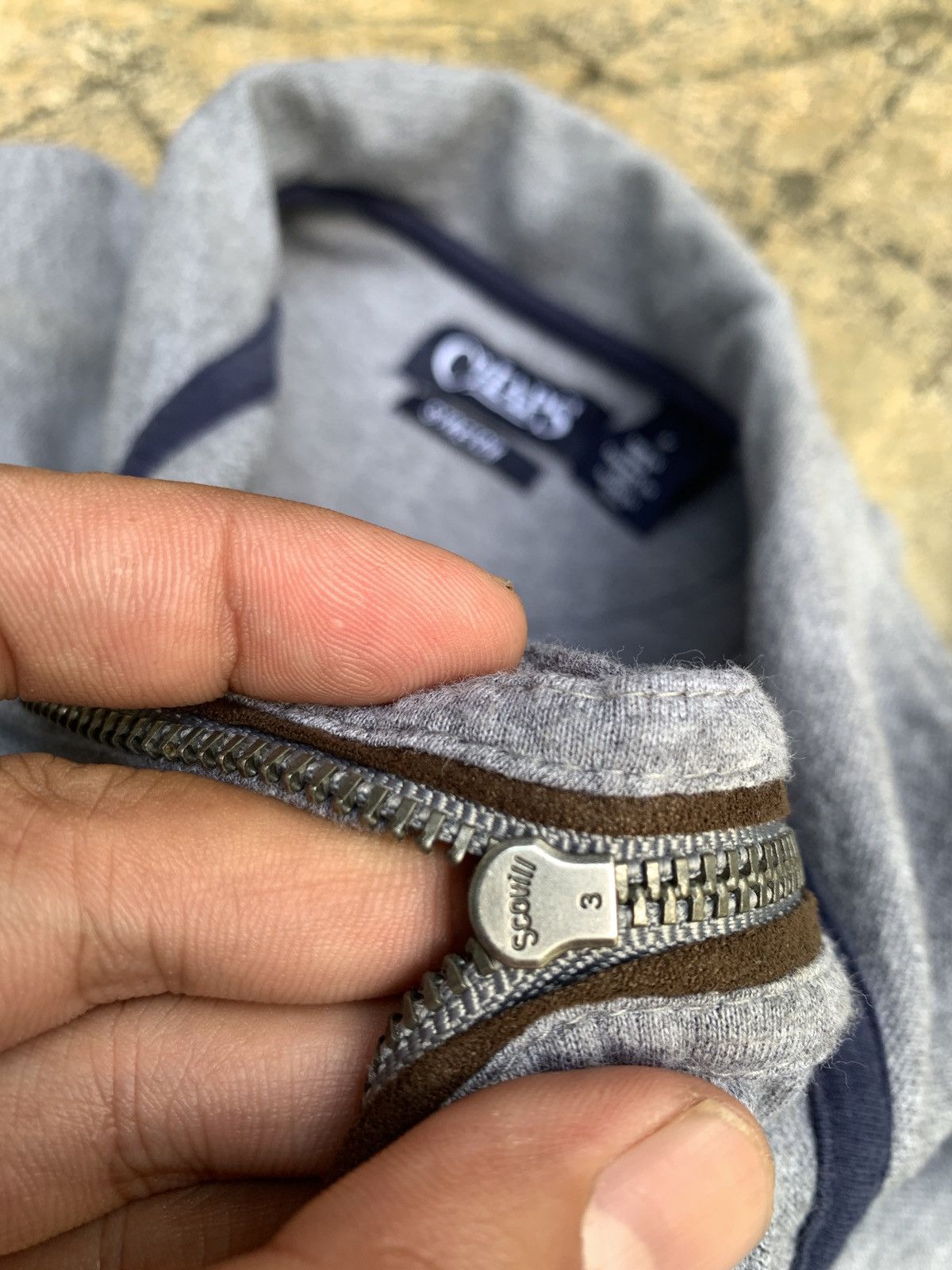 Chaps by Ralph Lauren Grey Iconic Small Logo Halfzip Shirt