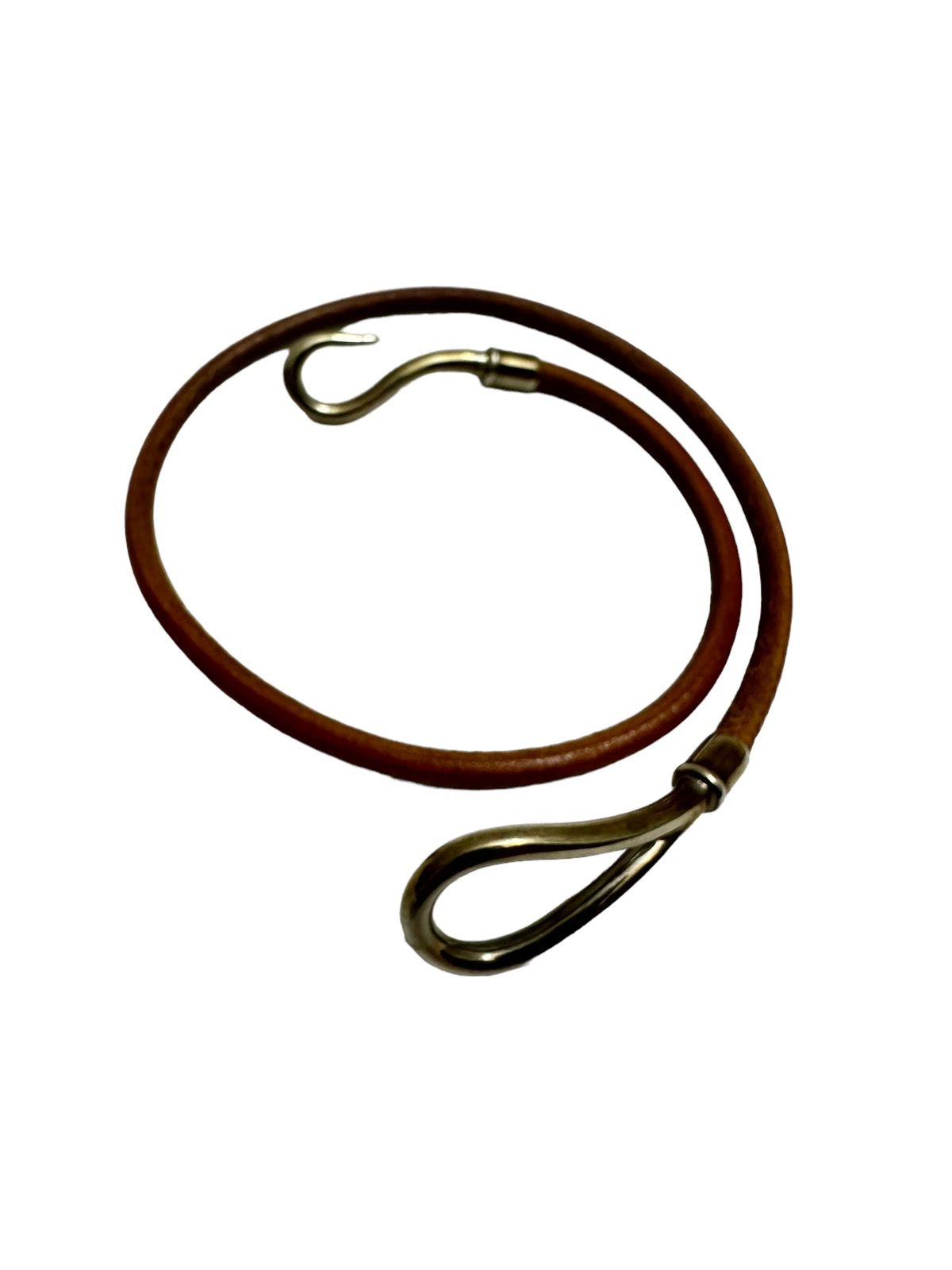 image of Hermes Brown Leather Bracelet, Men's