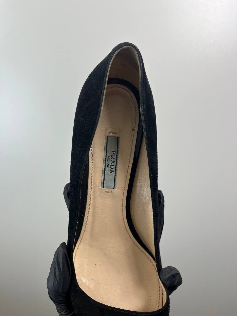 Prada Prada Black Suede Pointed Toe Ballet Flats Womens Size 39 Size US 9 / IT 39 - 10 Thumbnail