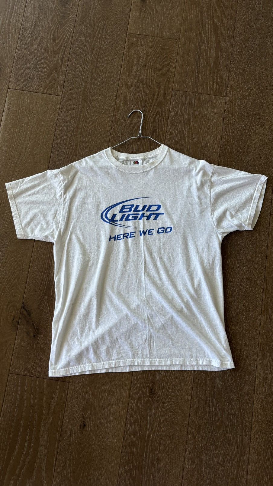 Fruit Of The Loom Vintage Bud Light “Here We Go” Tee XL Size US XL / EU 56 / 4 - 1 Thumbnail