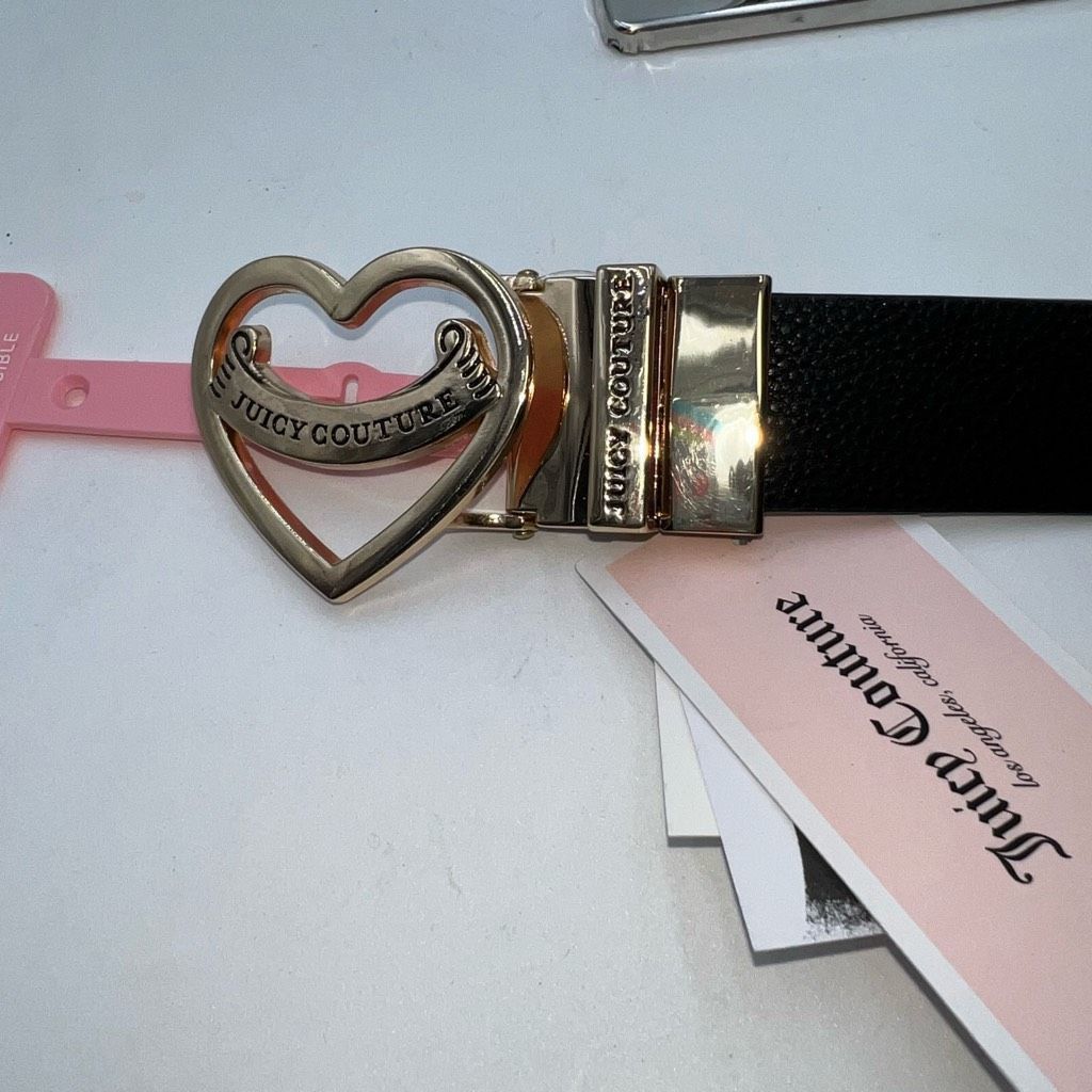Juicy Couture Juicy Couture Reversible Black/Gold Bling Belt M/L Size ONE SIZE - 1 Thumbnail