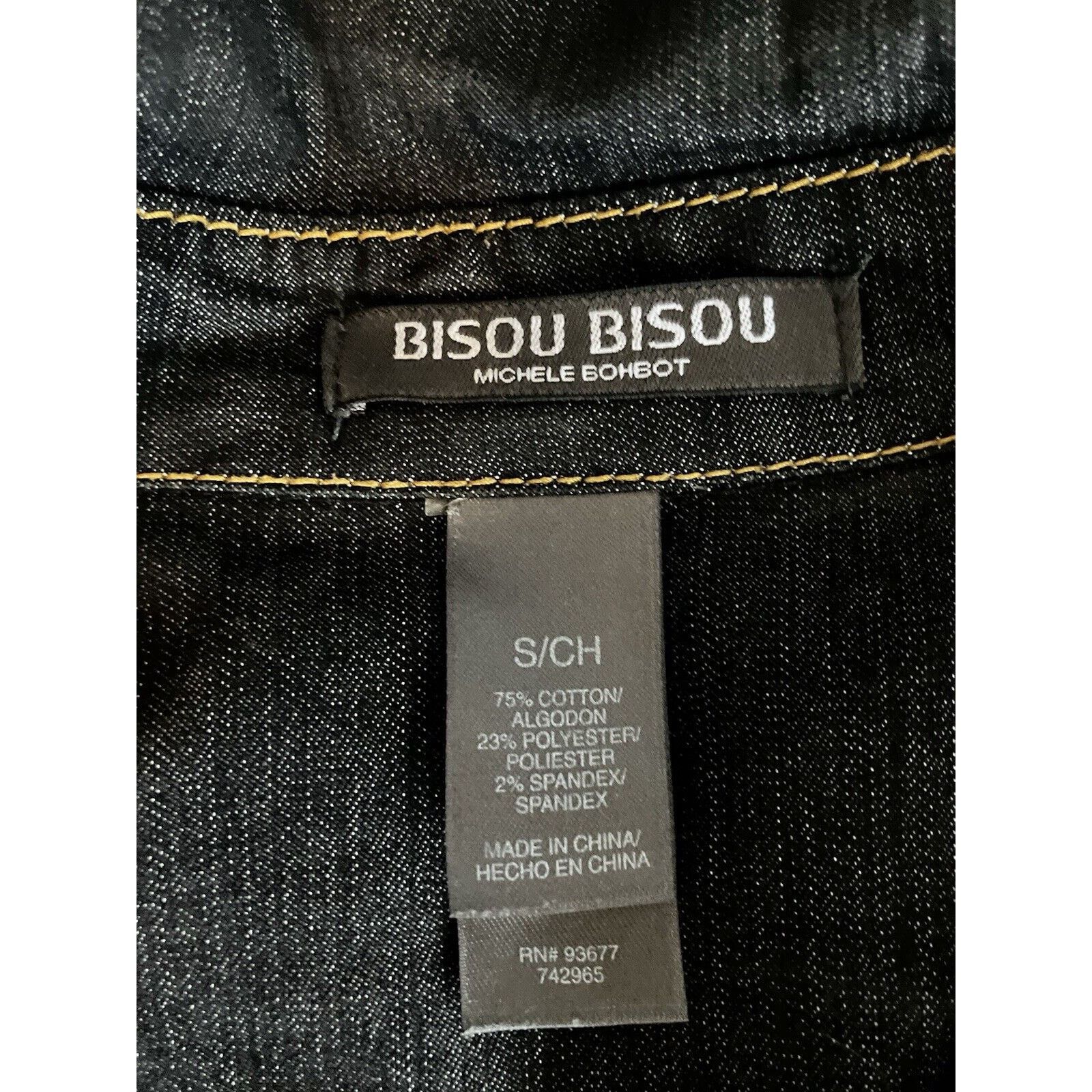 Other Bisou Bisou Womens Denim Jean Jacket Size small RN# 93677 Size L / US 10 / IT 46 - 6 Thumbnail