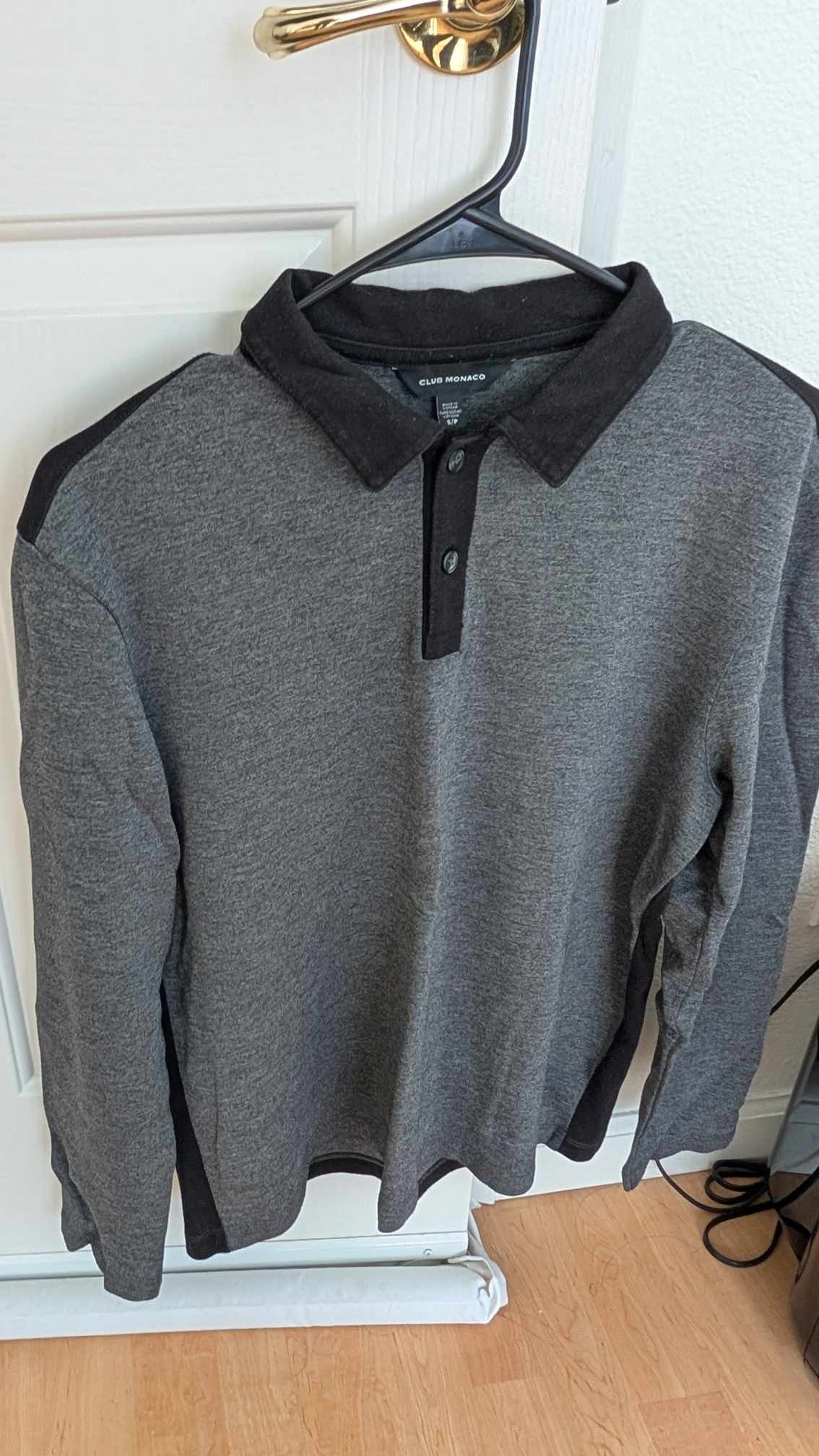 Club Monaco Club Monaco Black & Gray Longsleeve Shirt Size US S / EU 44-46 / 1 - 1 Thumbnail
