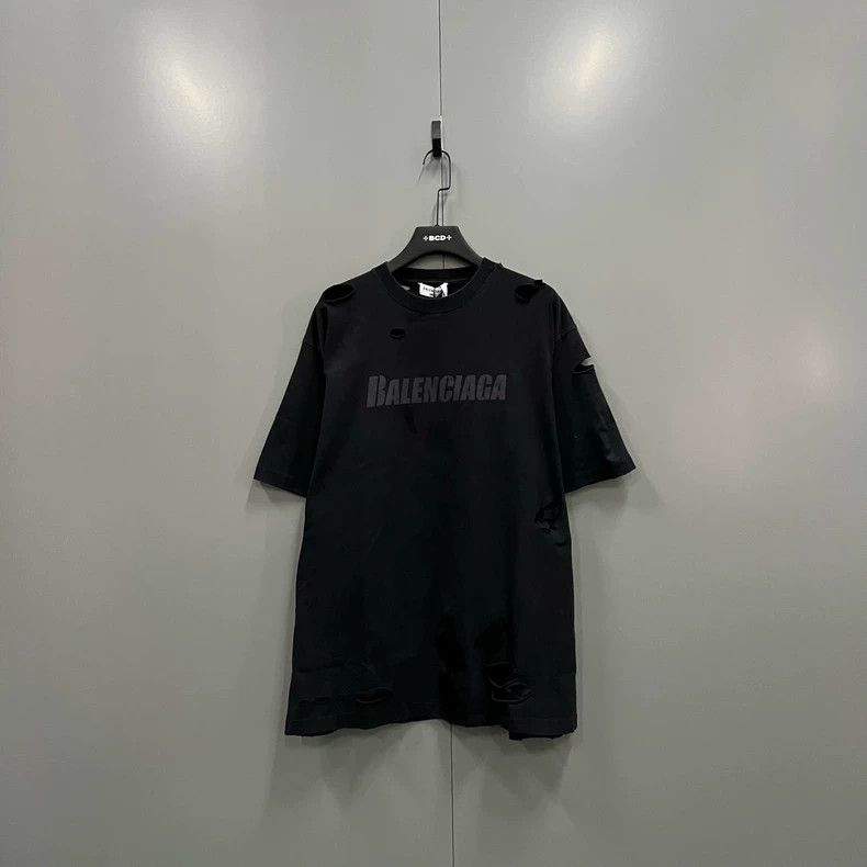 Balenciaga Balenciaga Black Large Logo Print Short Sleeve Size US XS / EU 42 / 0 - 1 Thumbnail