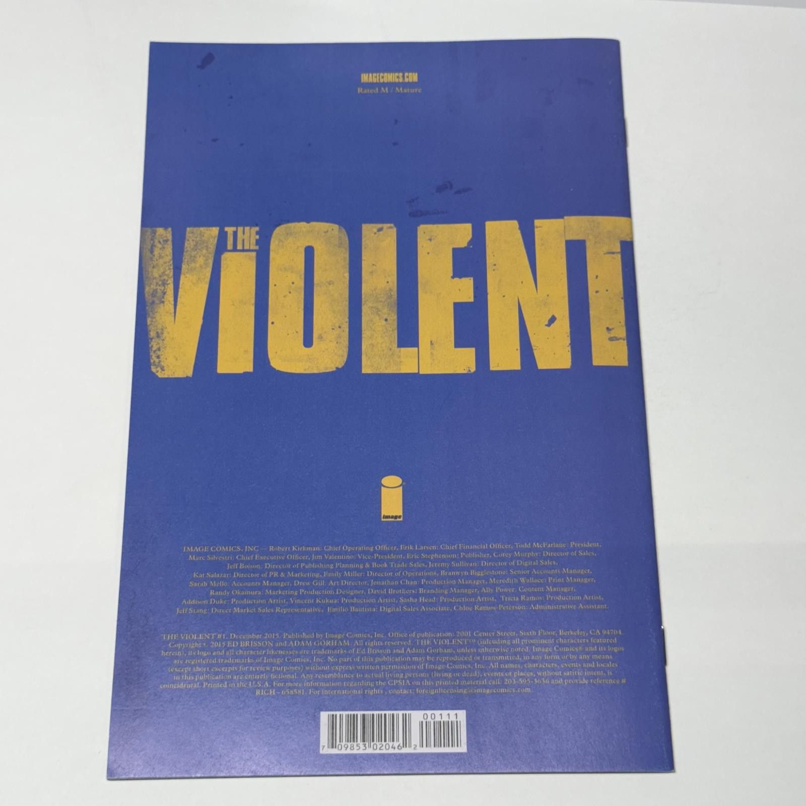 Designer IMAGE Comics - The Violent #1 2015 Blood Like Tar 1st NM+ Size ONE SIZE - 6 Thumbnail