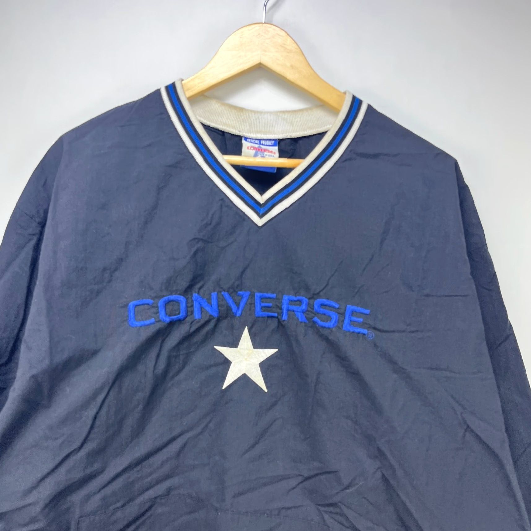Converse VINTAGE Converse Jacket Windbreaker Men XL Black 90s All Star USA Size US XL / EU 56 / 4 - 2 Thumbnail