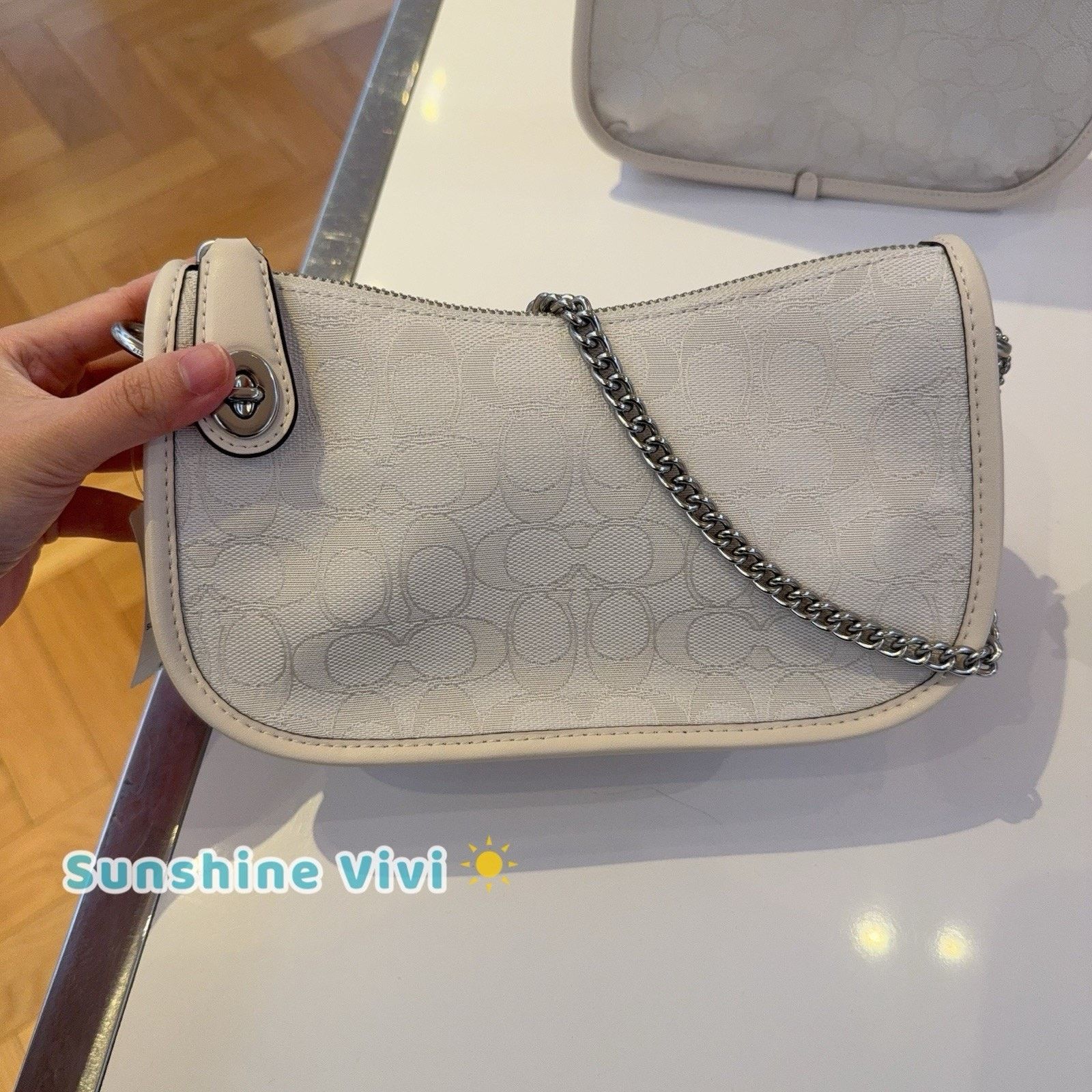 Coach NWT Coach Swinger CAM48 Silver/Cloud Chalk Bag Size ONE SIZE - 1 Thumbnail