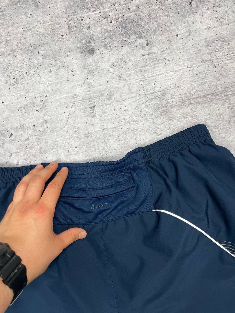 Nike × Vintage Vintage Nike 90’s Y2K Style Drill Blue Nylon Dri-Fit Shorts Size US 34 / EU 50 - 13 Thumbnail