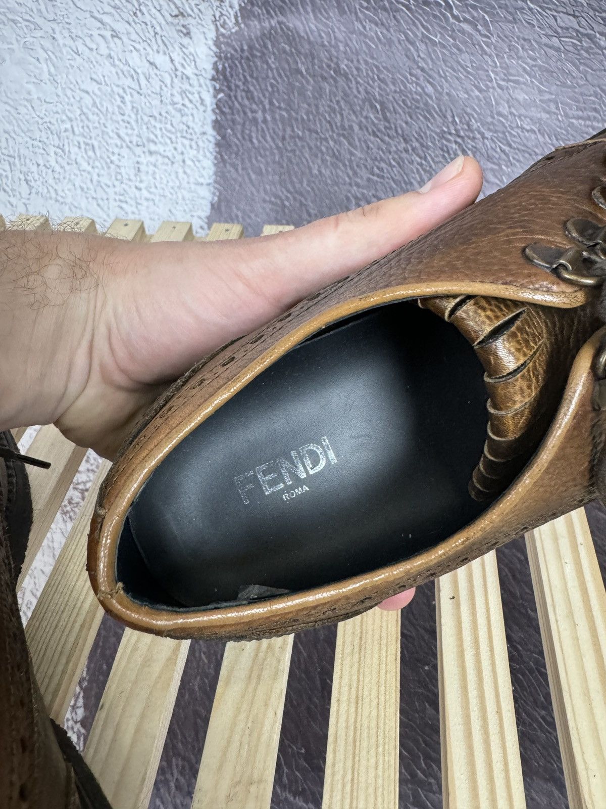 Fendi Fendi Roma leather brown loafers casual shoes Size US 9 / EU 42 - 14 Thumbnail