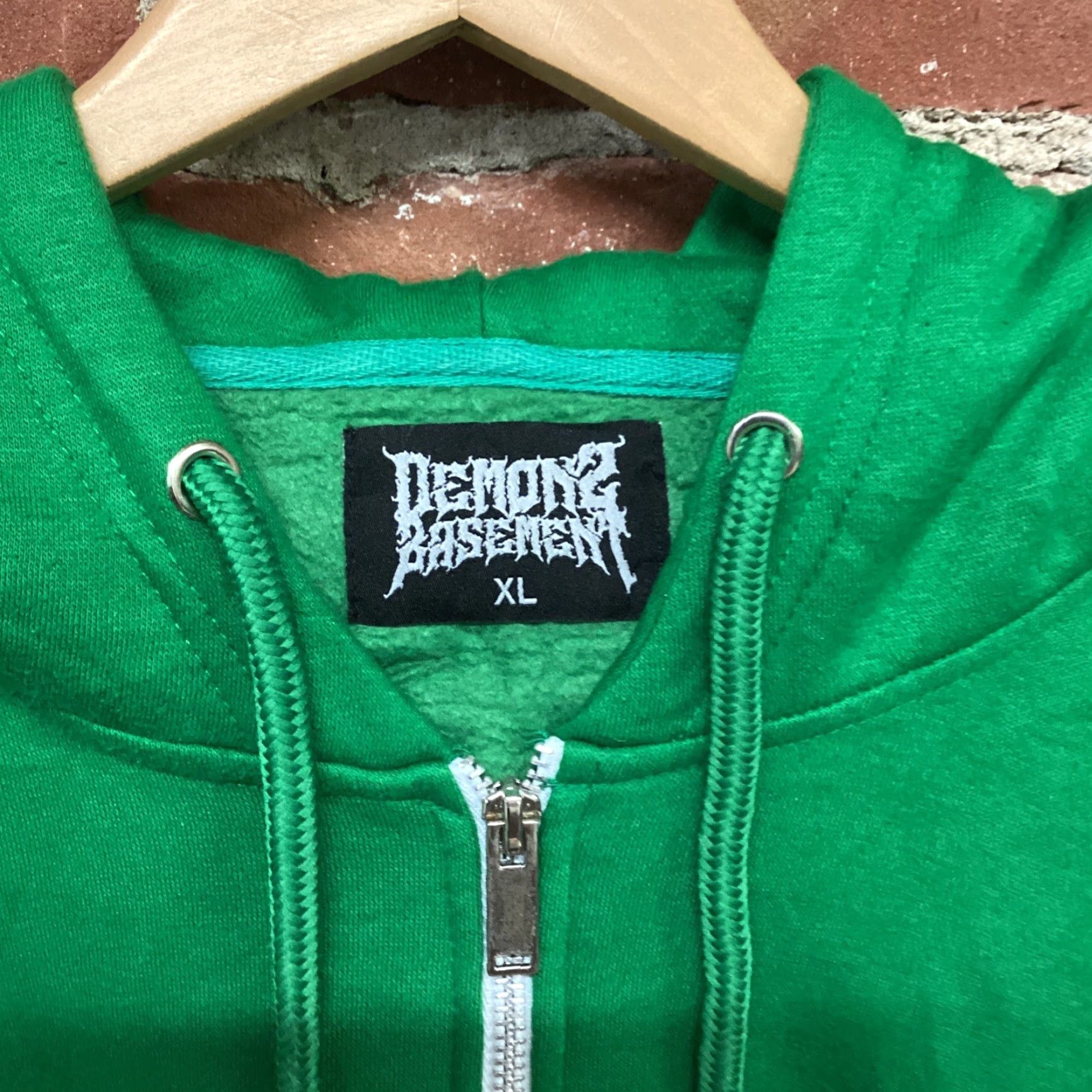 Vintage Demon2 Basement Green Zip Up Sweater Hoodie XL T29 Size US XL / EU 56 / 4 - 2 Thumbnail