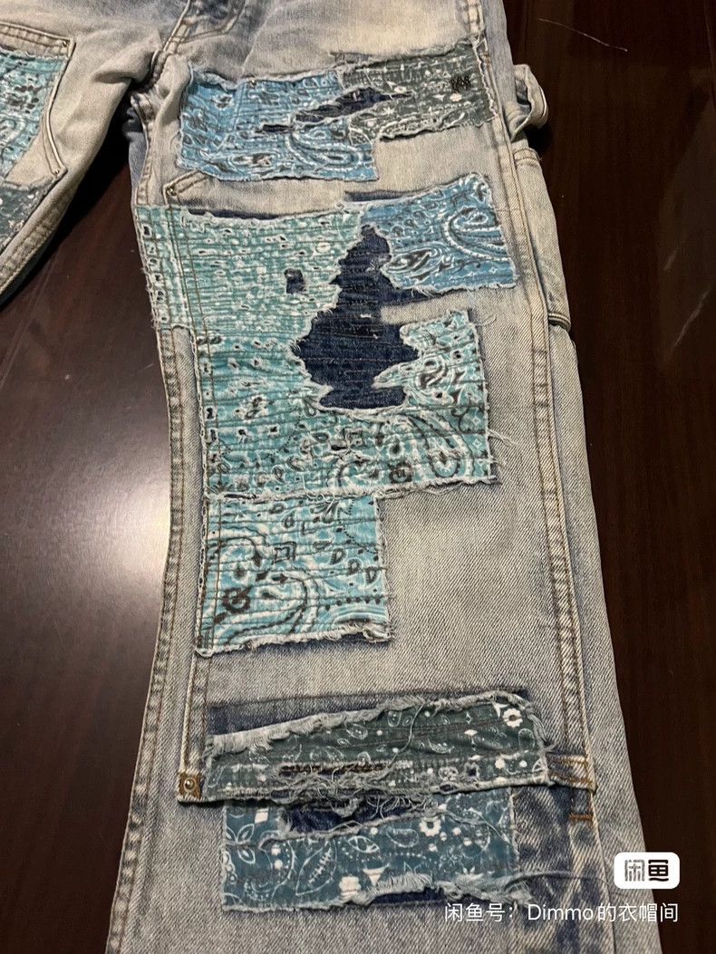 Amiri Amiri Stitching patch broken hole cow king jeans 2501-Nexta Size US 30 / EU 46 - 3 Thumbnail