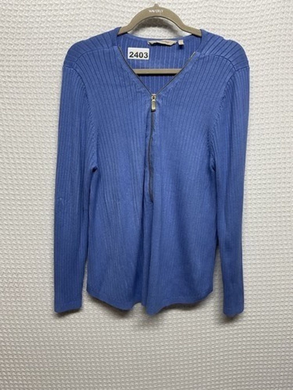 Soft Surroundings Soft Surroundings Blue Zip Valentina V-Neck Sweater Women XL Size XL / US 12-14 / IT 48-50 - 1 Thumbnail