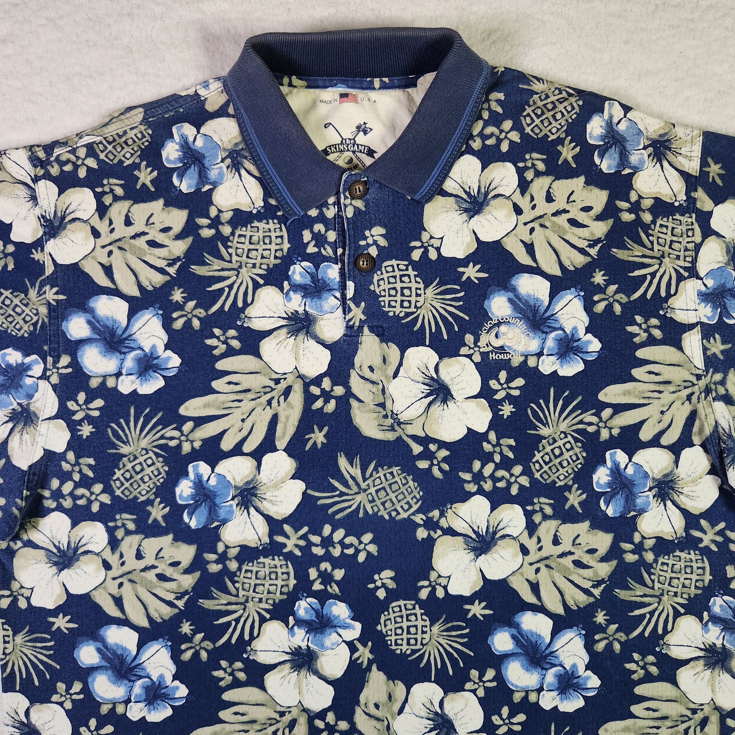 Vintage VINTAGE The Skins Game Hawaiian Golf Polo Shirt XL Floral Size US XL / EU 56 / 4 - 2 Thumbnail