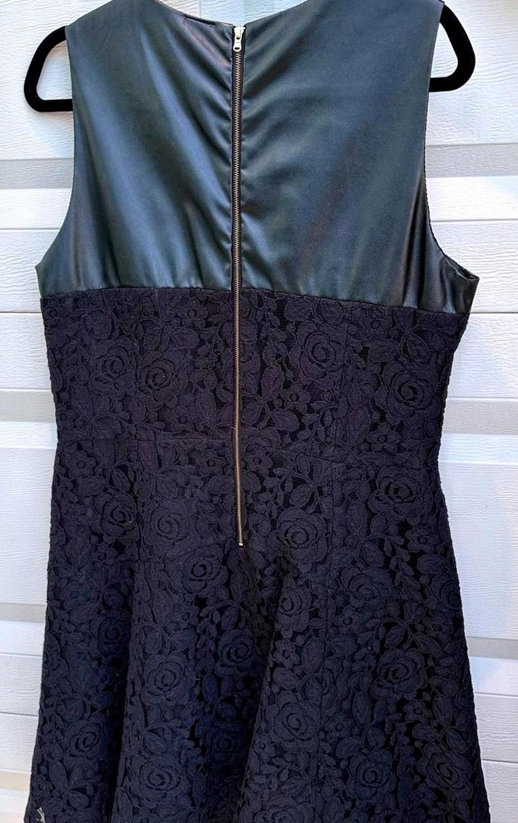 Ann Taylor Elegant Taylor Dress - Size 14 - Black Lace & Leather Size XL / US 12-14 / IT 48-50 - 2 Thumbnail
