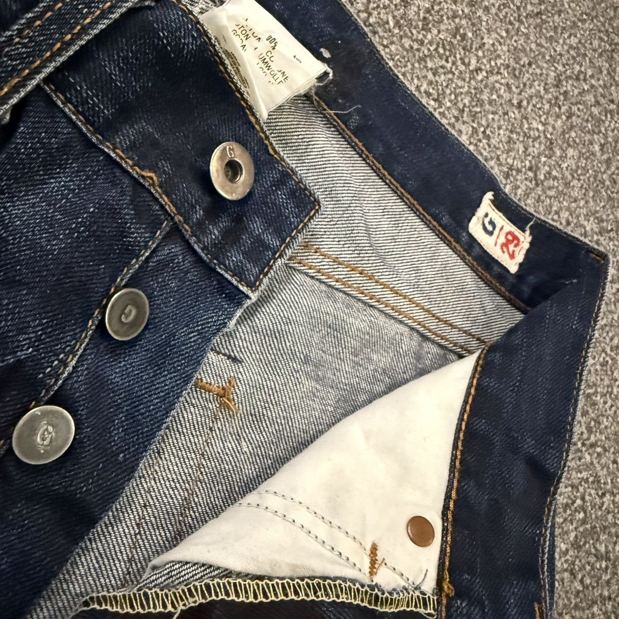G-Star 🔥🇯🇵 Japanese Distressed Raw G-Brand Hard HoneyComb Denim Size US 29 - 18 Thumbnail