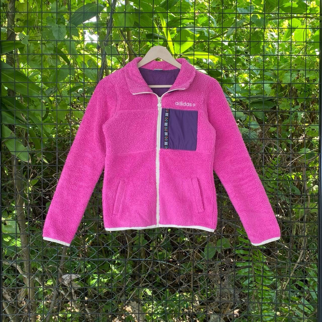 Adidas × Pink Adidas Neo Deep pile Fleece Zipper Jacket Size S / US 4 / IT 40 - 1 Thumbnail
