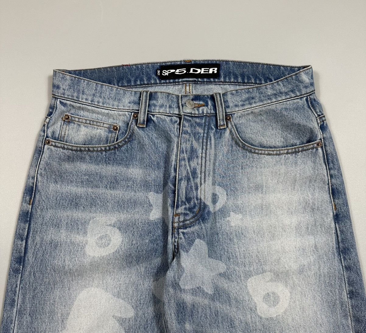 Sp5der Sp5der Beluga Light Blue Wash Denim Jeans Size US 30 / EU 46 - 4 Thumbnail