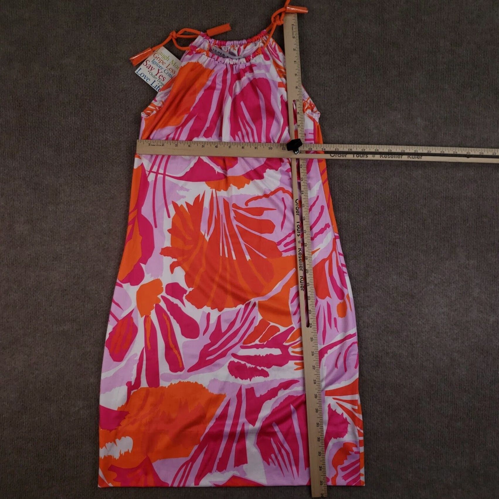 Vintage Gretchen Scott Tassel Tie Dress Womens XXS Pink Purple Frond Frenzy Tropical Size XXS / US 00 / IT 34 - 2 Thumbnail