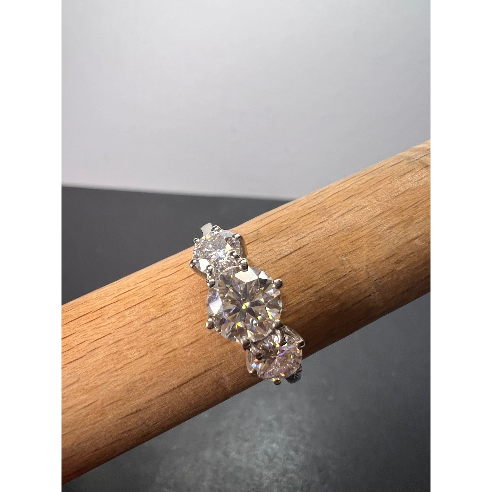 Other NEW Moissanite trilogy ring in platinum over 925 size 9 Size ONE SIZE - 7 Thumbnail