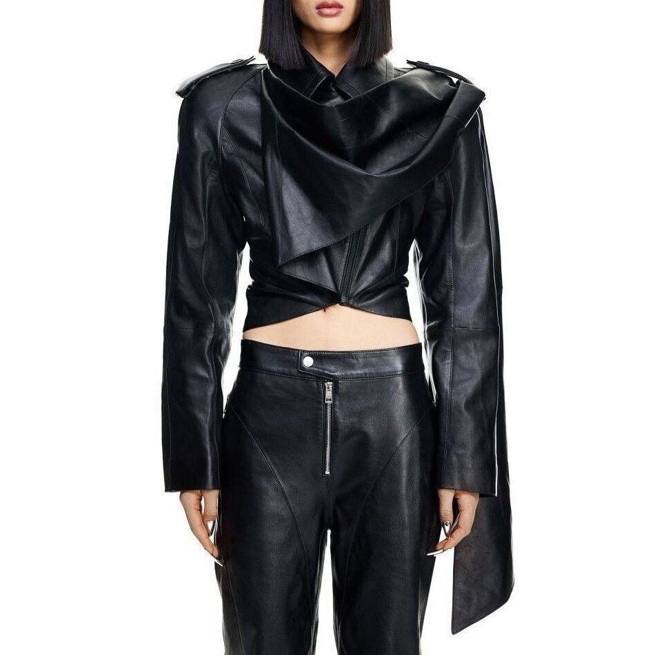 H&M × Mugler Mugler X H&M Collaboration Leather Crop Jacket Size US L / EU 52-54 / 3 - 1 Thumbnail