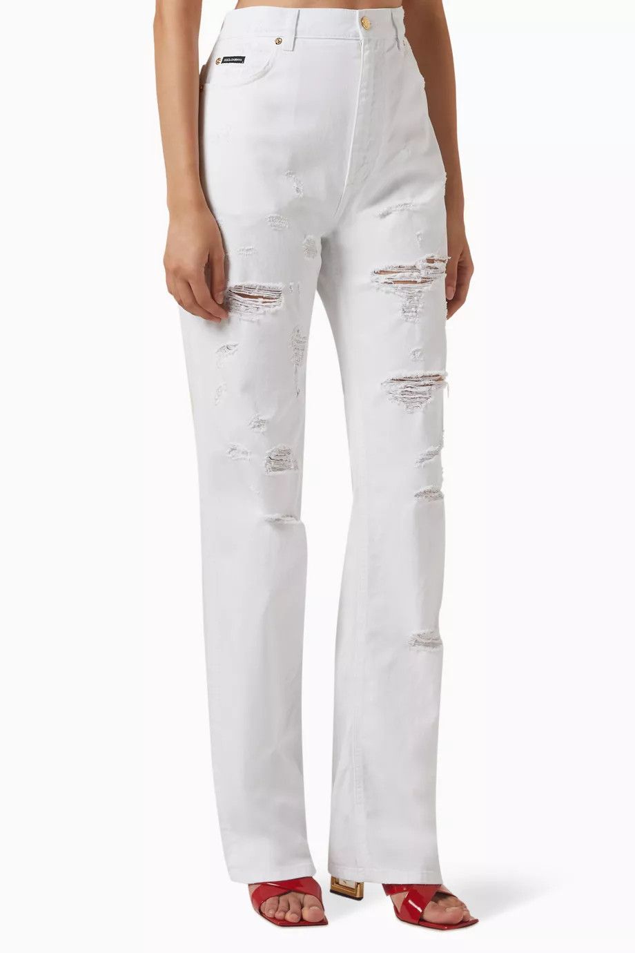 Dolce & Gabbana o1y0825 Denim Pant in White Size 28" / US 6 / IT 42 - 1 Thumbnail