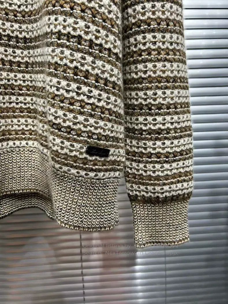 Loro Piana LORO PIANA Leather Trimmed Ribbed Cashmere Knit Sweater Size US L / EU 52-54 / 3 - 3 Thumbnail