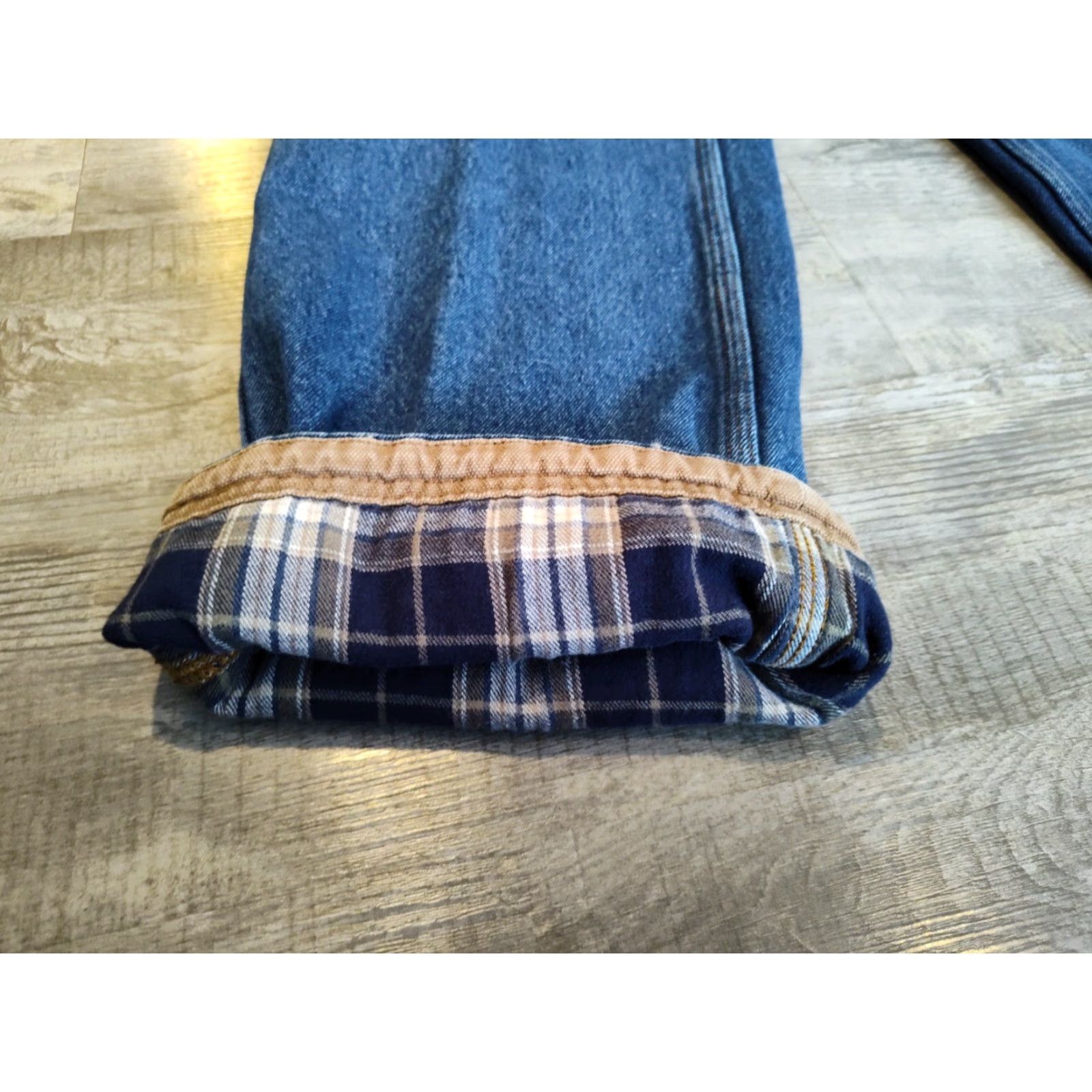 CO Duluth Trading Co Men's Flannel-Lined Jeans 38X30 Blue Ballroom Workwear Size US 38 / EU 54 - 2 Thumbnail