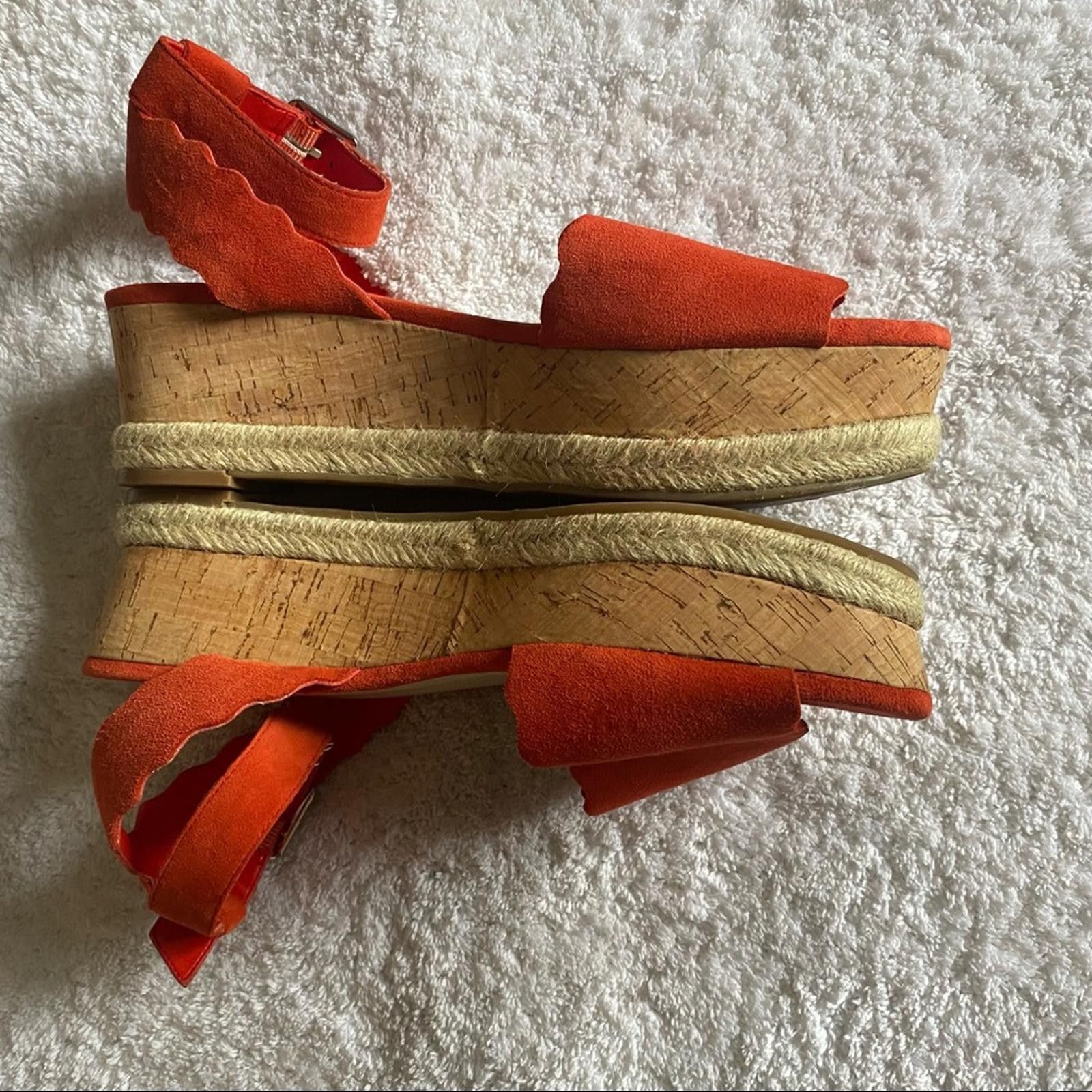 Other Marc Fisher Faitful Coral Suede Platform Espadrille Size US 9.5 / IT 39.5 - 5 Thumbnail